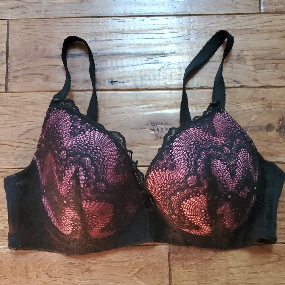 Paramour Black and Pink Lace Bra